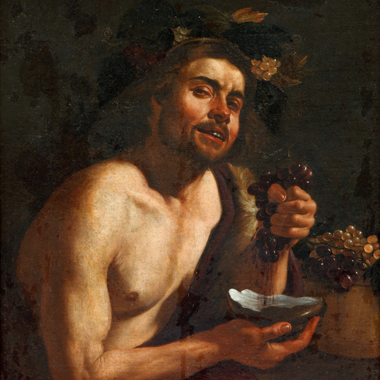 "Bacchus". Painting by the master of the Caravaggio school. Vinnytsia Regional Art Museum