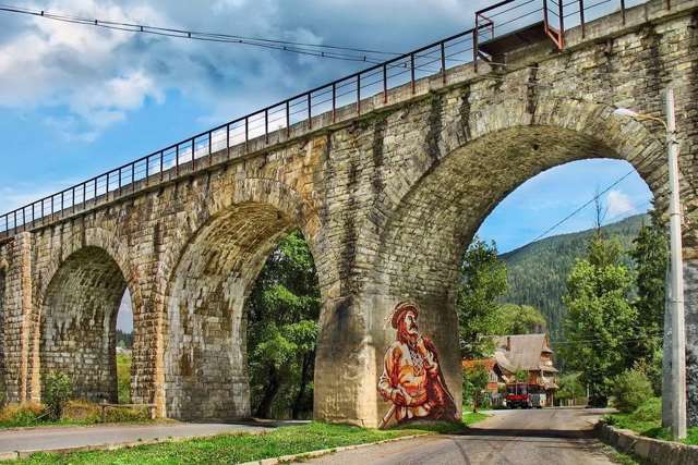 Arched viaduct bridge, Vorokhta